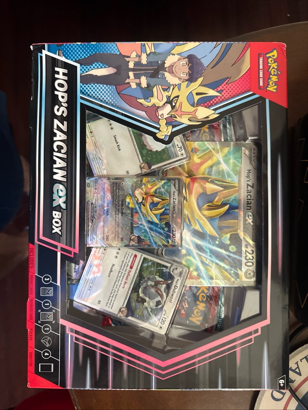 Pokemon Hop's Zacian GX Box - Blue, Yellow, Red, Pink, Black